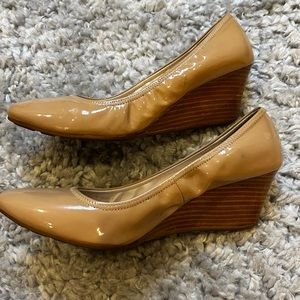 Cole Haan Patent Leather Wedge Shoes, size 8